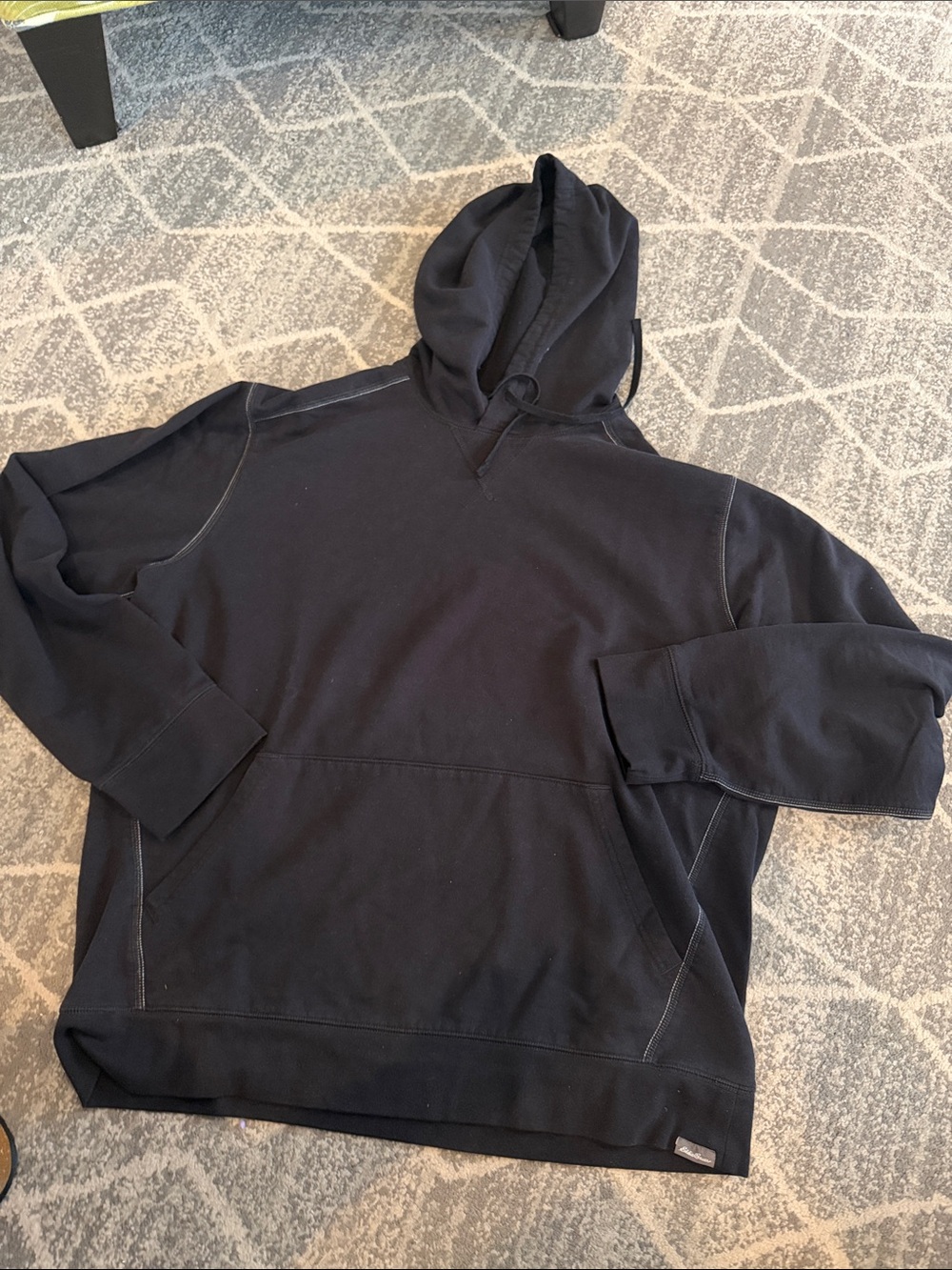 Eddie Bauer Black Hooded Pullover Sweatshirt